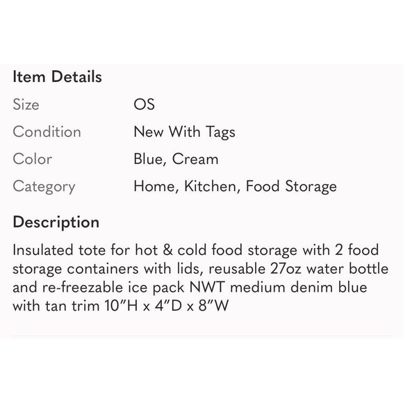 INSULATED HOT & COLD 7 PIECE TOTE NWT - Picture 9 of 9